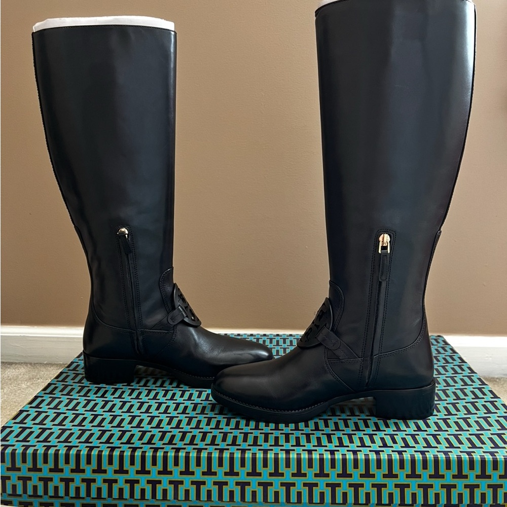 Women's Black Riding Boots - Picture 2 of 8